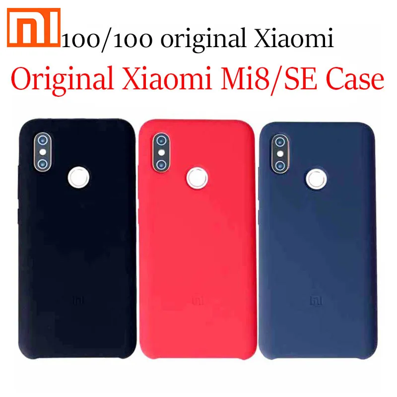 

Original xiaomi mi8 se Silicone Mi 8 Case SE mi 8se new Nature liquid silicone phone protection Anti-falling PC+ fiber mi8/se