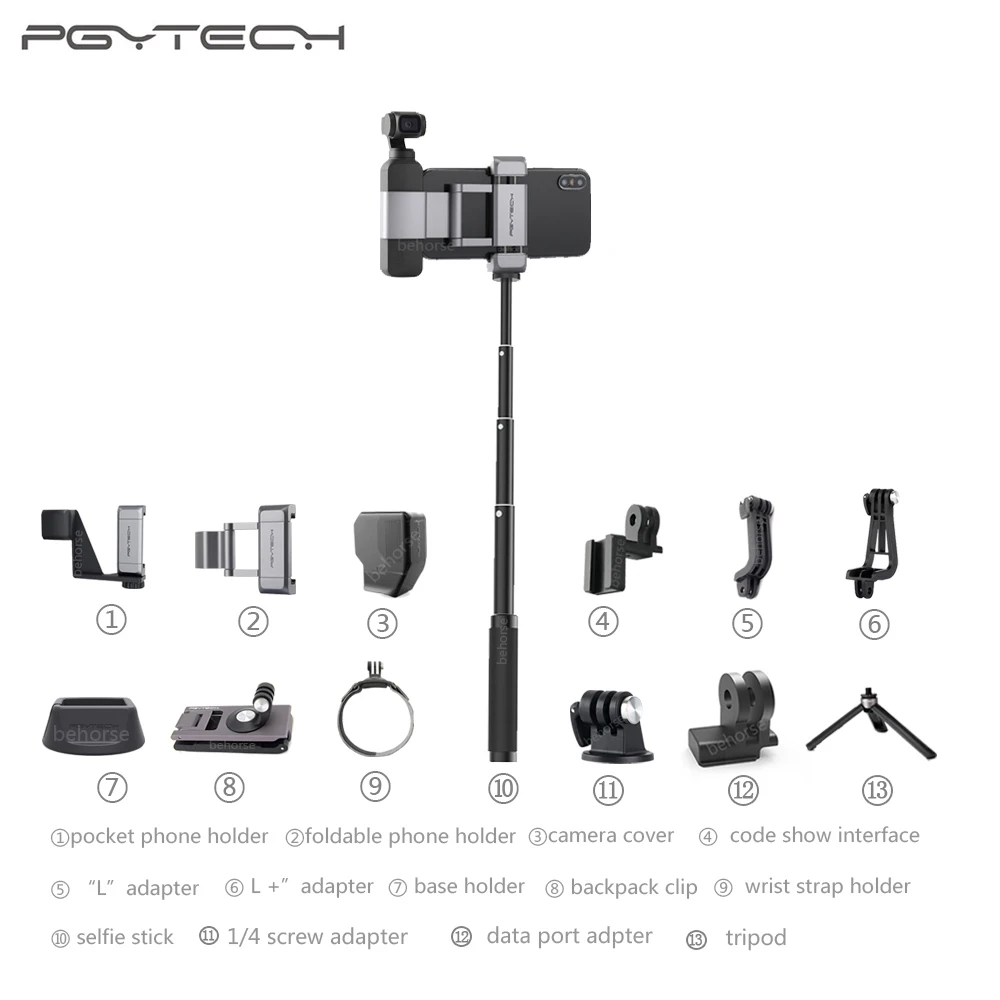 PGYTECH DJI Osmo Карманный складной держатель для телефона адаптер крепление селфи