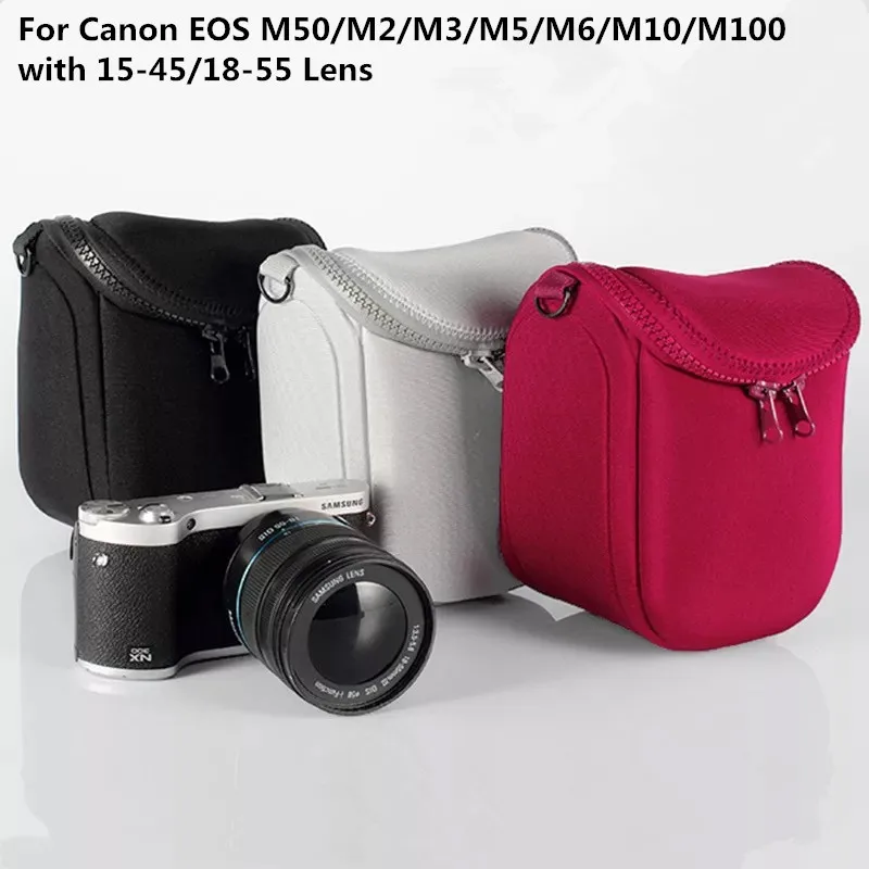 

Camera Storage Bag Portable Case For Canon EOS M50/M2/M3/M5/M6/M10/M100 with 15-45/18-55mm Lens