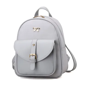 

Women's Mini Backpack Luxury Pu Leather Kawaii Backpack Cute Graceful Bagpack Small School Bags For Girls Bow-knot #LR3