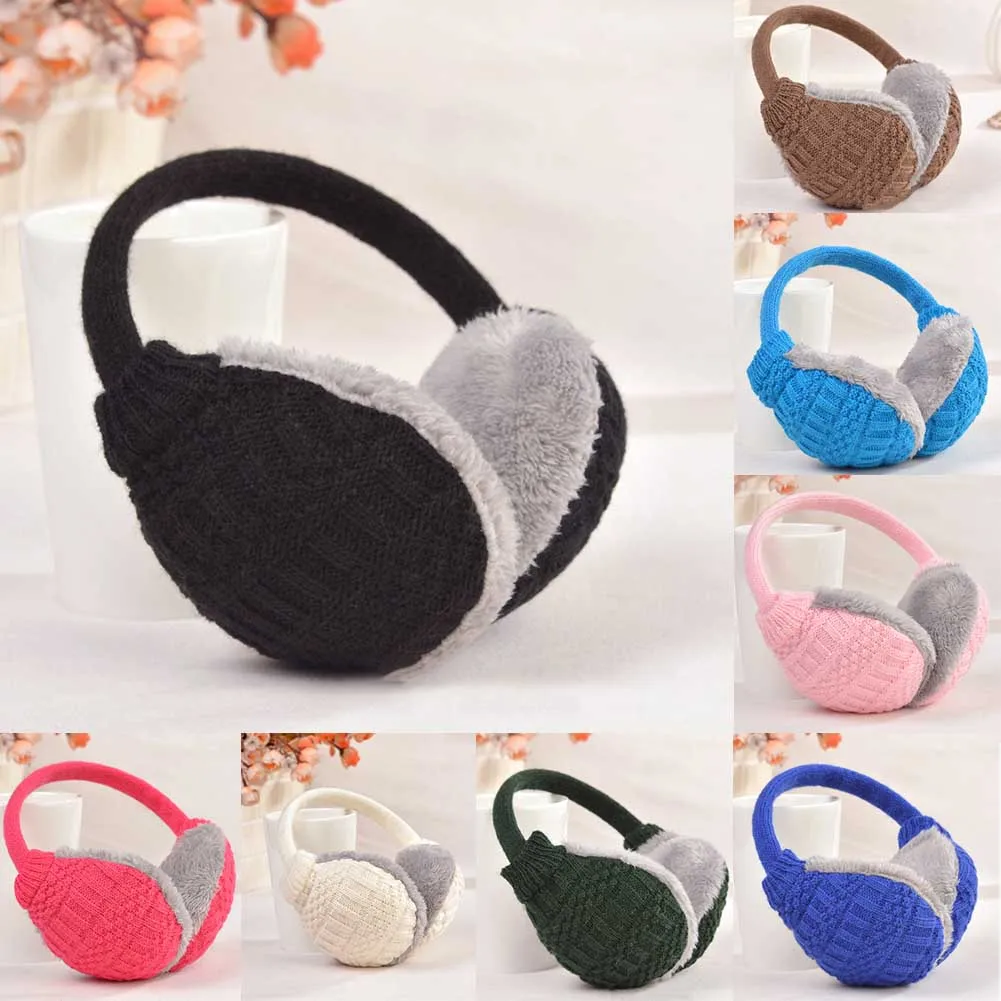 

Fashion Winter Knitted Earmuffs For Women Winter Ear Protector Warm Ear Muffs Cover Plush Winter Ear Warmers
