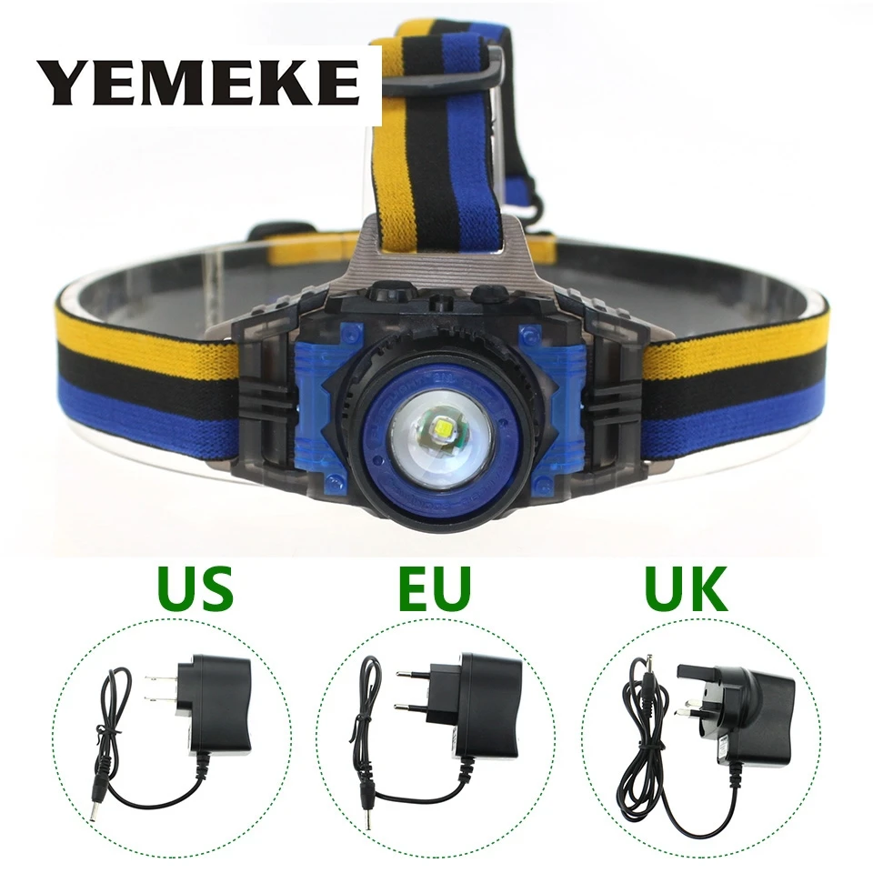 

Rechargeable LED Head lamp Cree Q5 Waterproof LED Headlight High Lumens Built-in Lithium Battery Headlamp + AC ChargerLED Torch