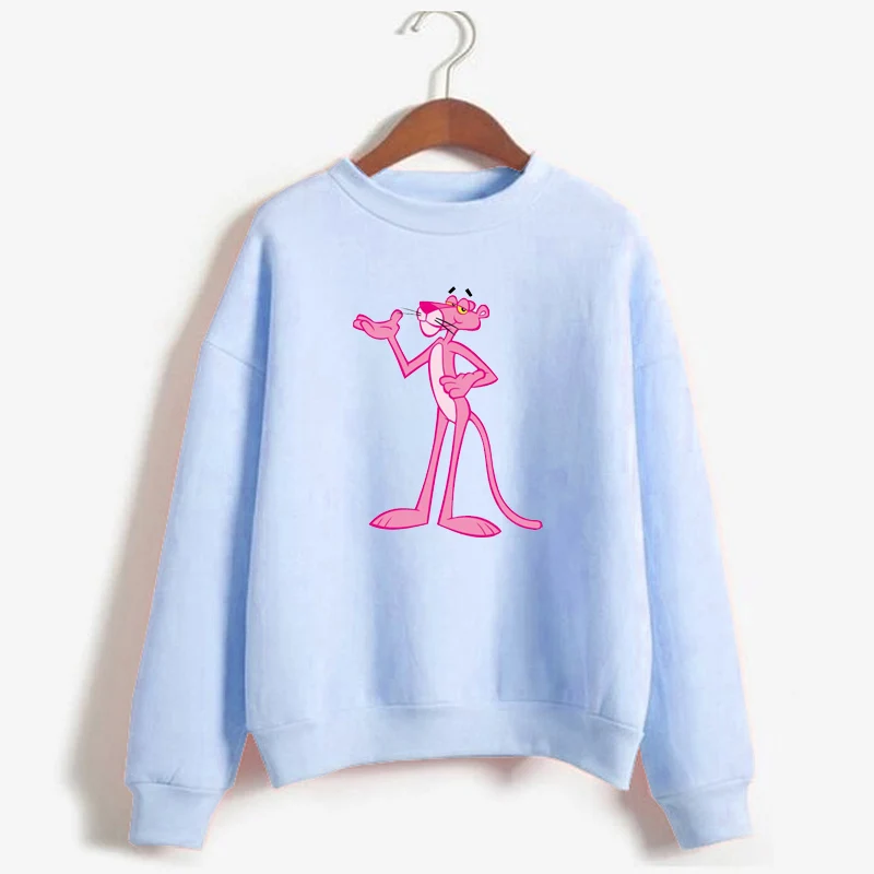  Pink Panther Hoodies Women Korean Fashion Autumn Winter Fleece Hooded Sweatshirts Harajuku Funny Ka