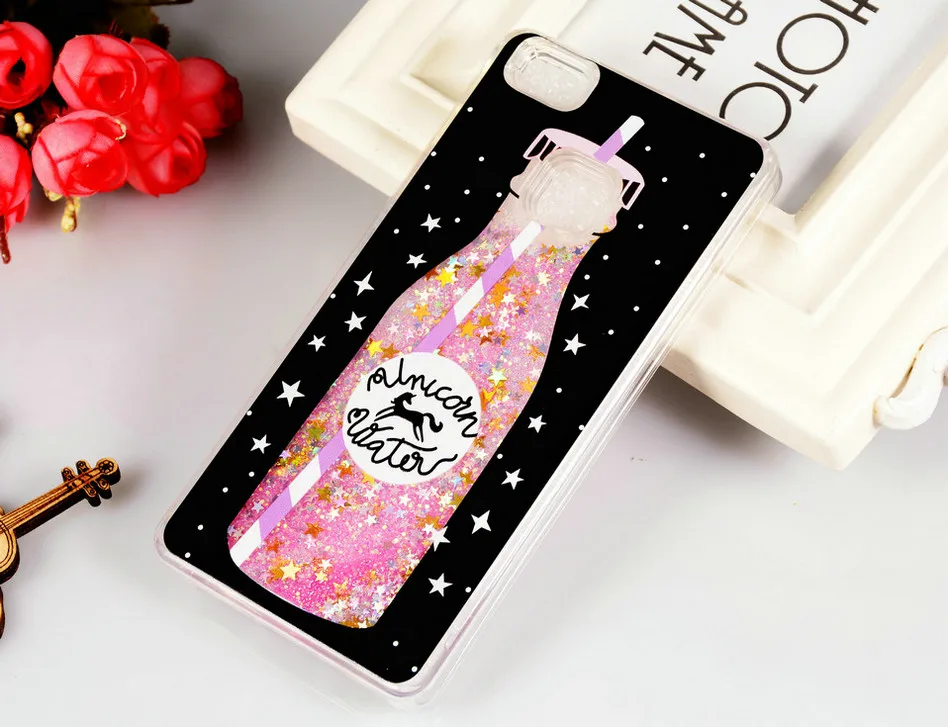Liquid Quicksand Cases for Huawei P9 Lite Case Glitter Bottle Cute Case For Coque Huawei P9lite Fundas P9 Lite Capas  (1)