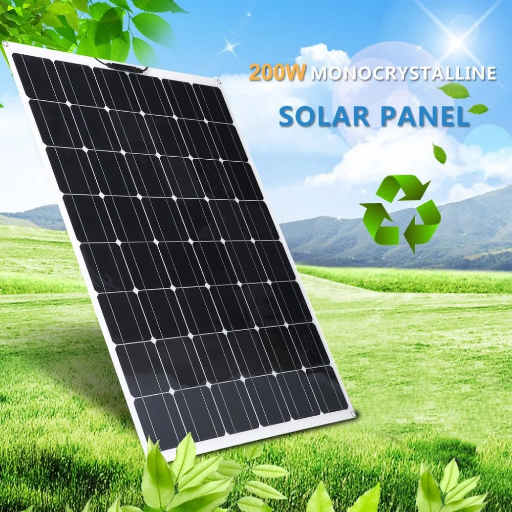 

Newest 200W Solar Panel Charger Ultra Thin Flexible Power Supply Panel for RV Boat Cabin Tent Car Waterproof