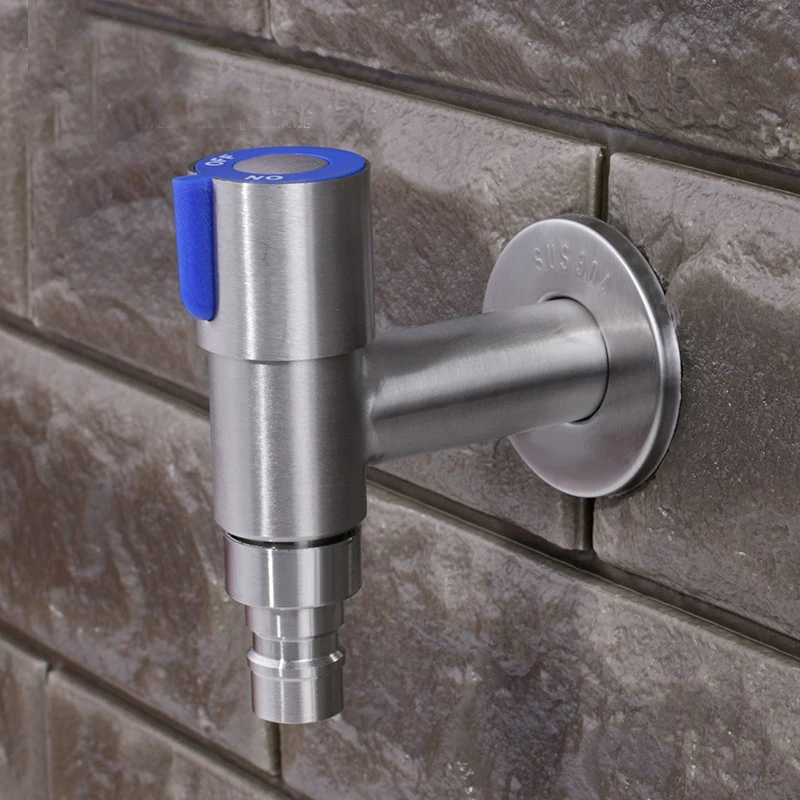 Free shipping 304 stainless steel Washing Machine Faucet bibcock Laundry Mop Pool Tap Dual