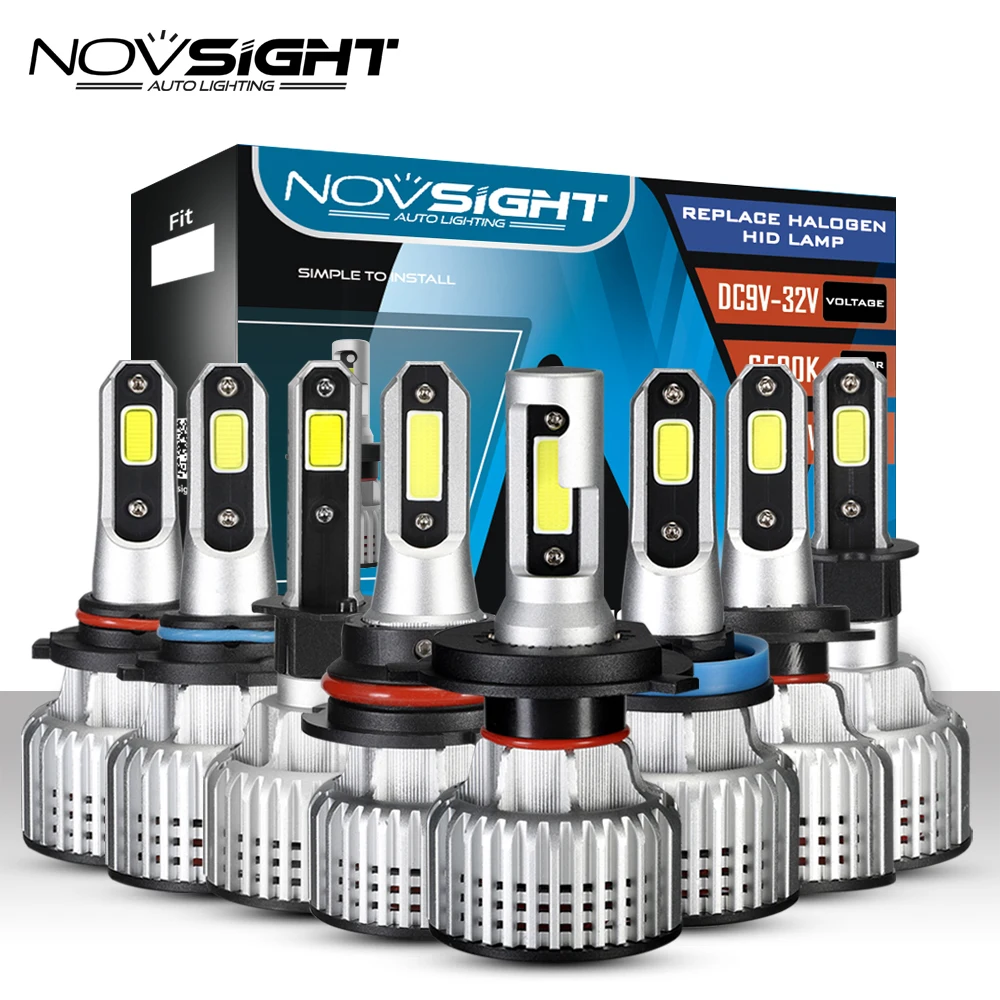 NOVSIGHT H7 светодиодные лампы фар автомобиля H4 Hi Lo луч H11 H1 H3 H8 H9 9005 9006 9007 H13 72 W фары для 10000LM 6000 K