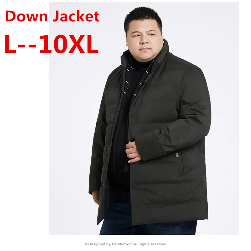 10XL 9XL 8XL белая мужская зимняя куртка на утином пуху Сверхлегкий пуховик
