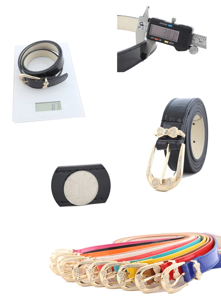 WEARZONE Модный женский пояс эластичный пояс Золотая круглая пряжка PU маленькие ремни Красный тонкий пояс женский ремень