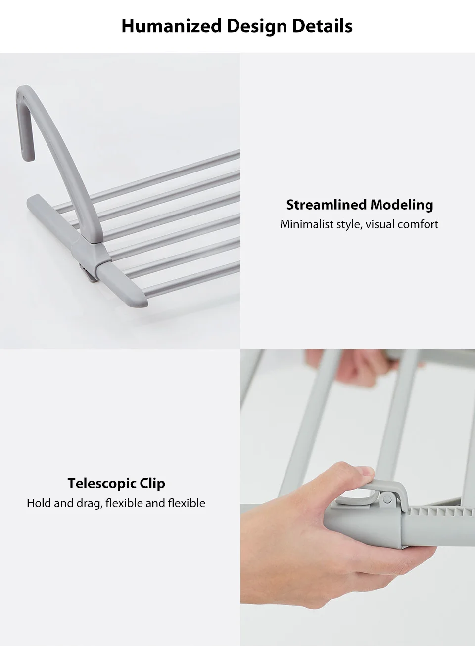 New products Xiaomi Mijia Bang telescopic drying rack hanger aluminum alloy PP material frame adjustable hanger smart home (11)