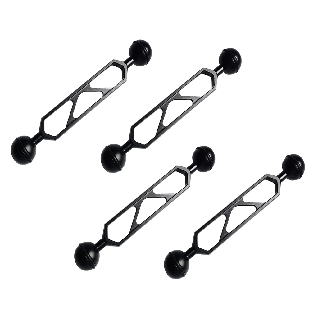 Pack of 4 Pcs Aluminum Alloy 6 Inch Dual Ball Arm for Underwater Photography Light Connection Diving Photography Accessories