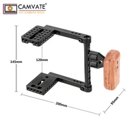 camvate dslr עץ ידית CAMVATE DSLR Video Camera קייג Rig מייצב עם ידית עץ (מימין) C1657 אביזרים הצילום במצלמה (2)