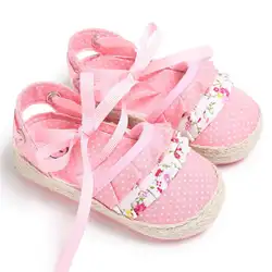 Летние Кружево до Обувь для младенцев для маленьких девочек малышей Обувь для девочек Обувь для младенцев принцессы цветок мягкая Prewalker