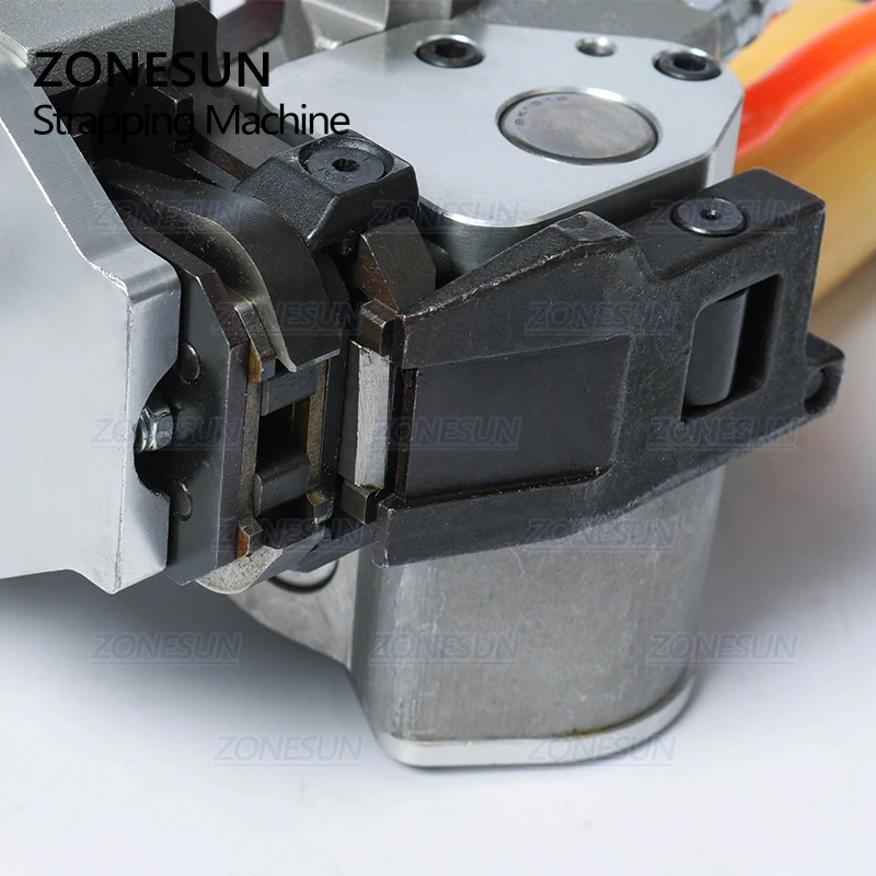 ZONESUN стальной ремень упаковка пневматический упаковщик, автоматическая упаковка в пластик машина для стального ремня 16-19 мм портативная Пневматика стальная полоса машина