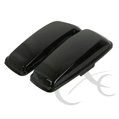 

ABS Pair Vivid Black Hard Saddlebag Lids For Harley Road King Road Glide 14-17