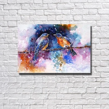 

Free Shipping Hand Painted Oil Painting On Canvas Abstract Birds Oil Painting Canvas Wall Art Living Room Decor no Framed Art
