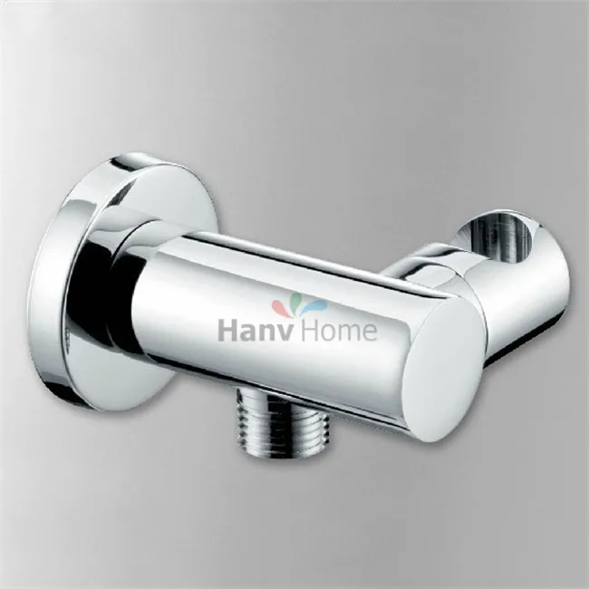 Brass Water Inlet Angle Valve Shower Holder with Hose Connector Wall