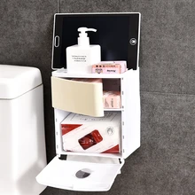 Bathroom Accessories Paper Holder Toilet Paper Storage Rack Waterproof Roll Paper Storage Box Wall Mounted Tissue Holder Box
