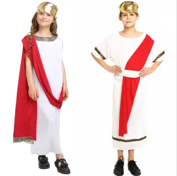 

2019 New Children`s Roman Greek COS Halloween Costume Kids Boys Girls Ancient Roman Role Play Fancy Dress Carnival Party Outfit