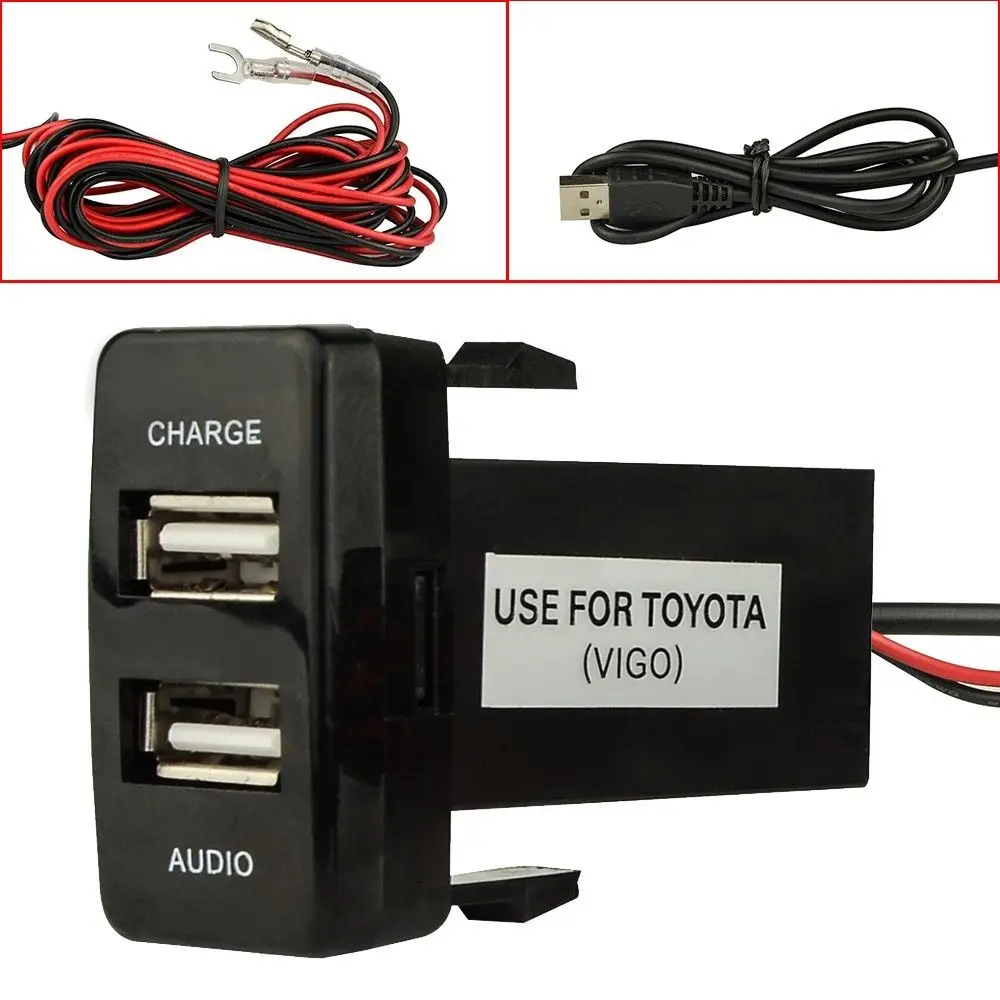 Двойной USB зарядный аудио порт Интерфейс для Toyota Fortuner Hilux 05 2014|interface toyota|interface audio