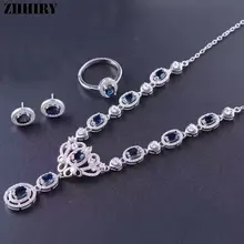 Женские комплекты ювелирных изделий из натурального шпхара из натурального драгоценного камня сережек с кольцами-подвесками Ожерелье из стерлингового серебра 925 пробы