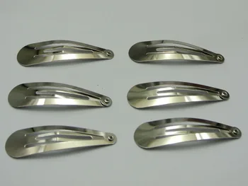 

50 Silver Snap Hair Clips 48mm Baby Bows Girls Hair Bows