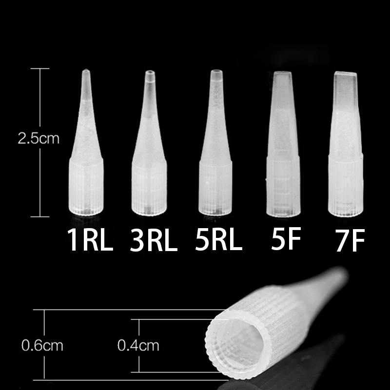 

50Pcs 1R/3R/5R/5F/7F Permanent Makeup Needle Tip Eyebrow Tattoo Needle Caps For Sunshine & Giant sun G-8650 G-9740 TattooMachine