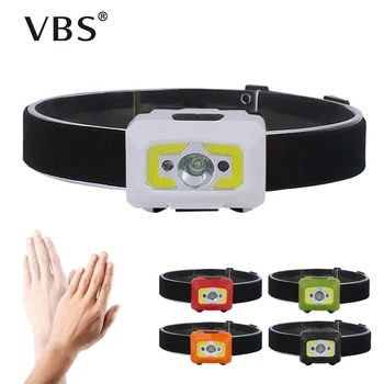 

5W led body motion sensor headlamp rechargeable head Torch Lamp Black Green Orange Red White XPE + COB Led Headlight With USB