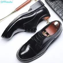 QYFCIOUFU 2019 Male Genuine Leather Shoes Round Toe Men Dress Shoes Lace-up High Quality Business Leather Shoes Black Flats QYFCIOUFU 2019 Male Genuine Leather Shoes Round Toe Men Dress Shoes Lace-up High Quality Business Leather Shoes Black Flats