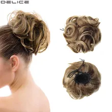 Delice, для женщин, для девочек, кудрявый шиньон, эластичная резинка, шнурок, искусственные волосы, булочка, заколка, синтетические шиньоны