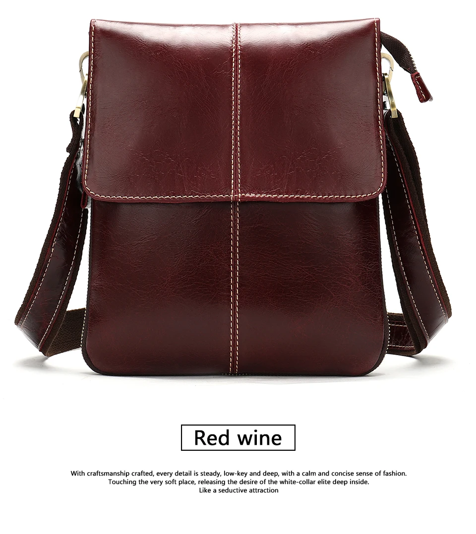 24 Men's Genuine Leather Shoulder Bag Cover & Zipper Leather Crossbody Bags for Men Messenger Bag Men Shoulder Bags Male Flap