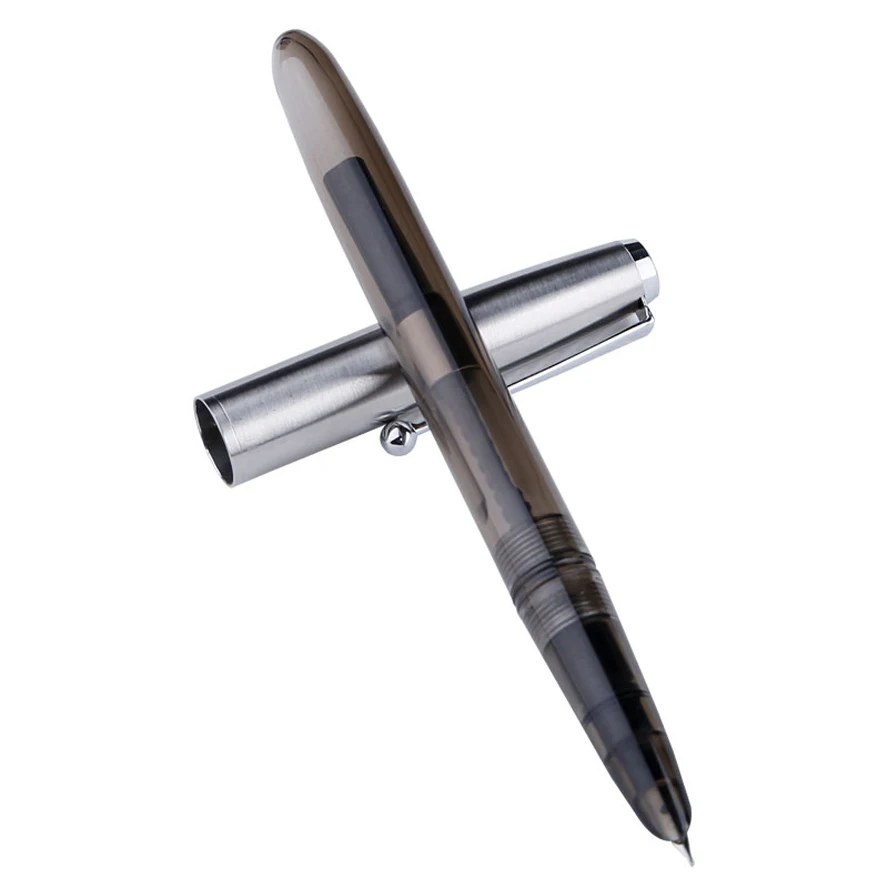 Jinhao 51A прозрачная деревянная перьевая ручка класса люкс 0,38 мм тонкие перьевые ручки для письма канцелярские принадлежности Школьные офисные принадлежности Caneta - Цвет: Transparent gray