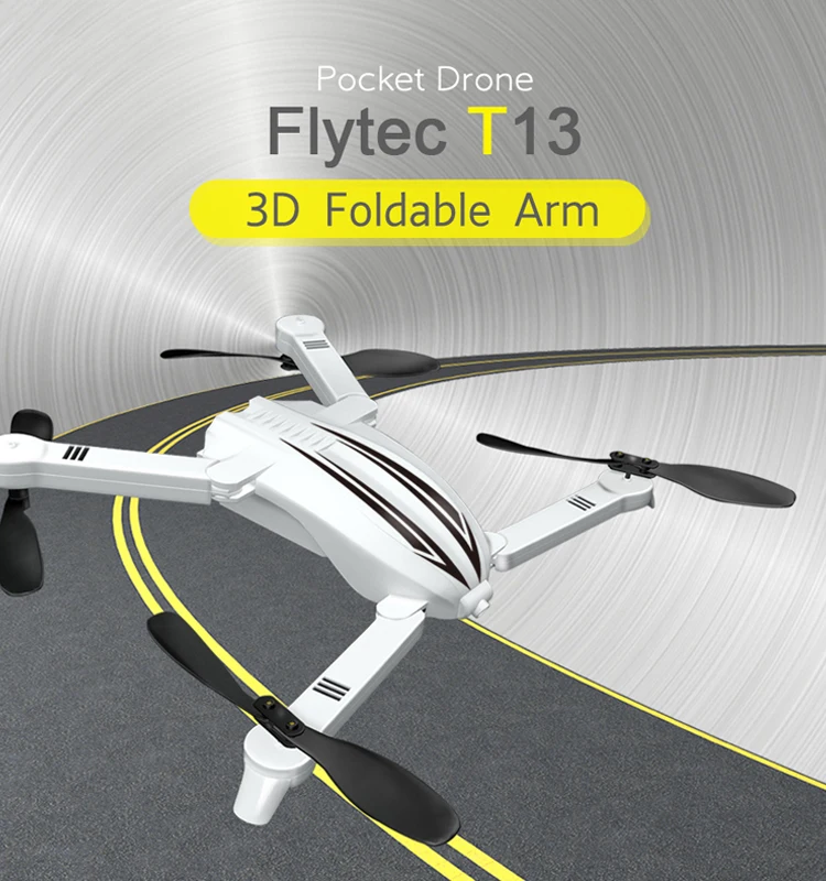 Flytec T13 WI-FI FPV 720 P Широкий формат Камера складной Квадрокоптер с дистанционным управлением стабилизация высоты Карманный Дрон для селфи белый 3D складная конструкция