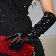 Высококачественные женские перчатки для выпускного из натуральной кожи средней длины