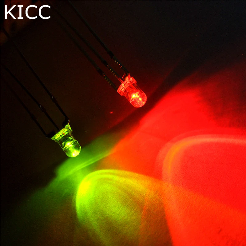 

1000* Light emitting diode Mist 3MM Double color Common cathode Red green LED