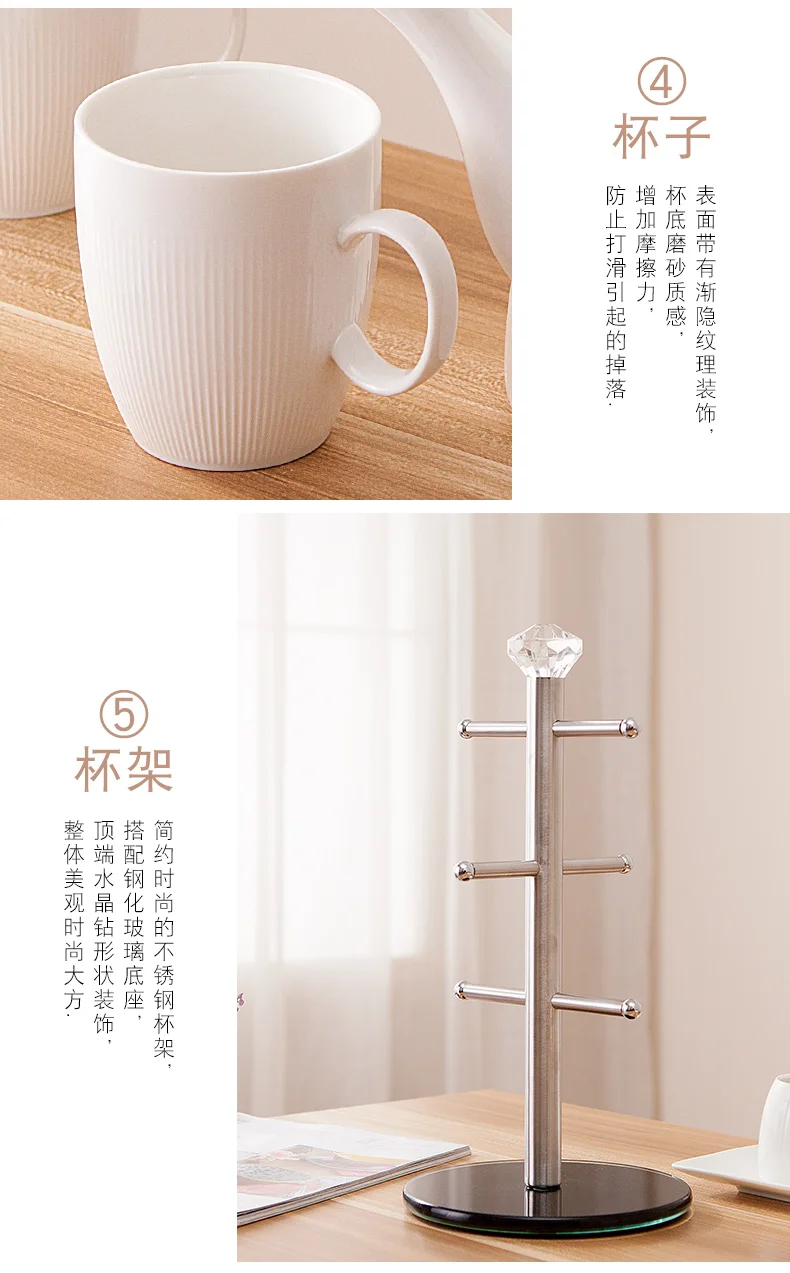 Креативный Домашний набор для воды, керамический чайный сервиз, набор в скандинавском стиле, простая чашка с чайником, чайный сервиз