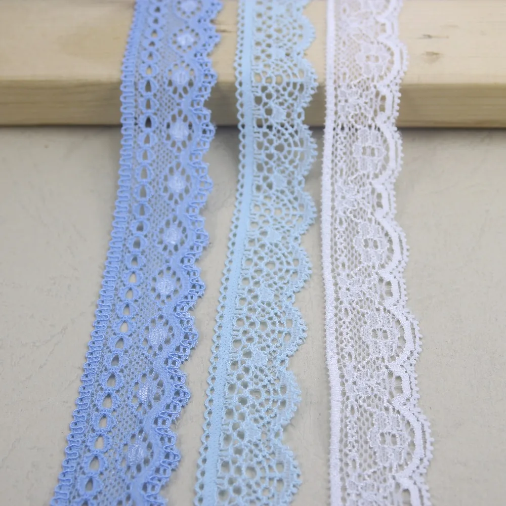 27/22/23mm Width Blue Elastic Stretch Lace Trim Craft Sewing Garment