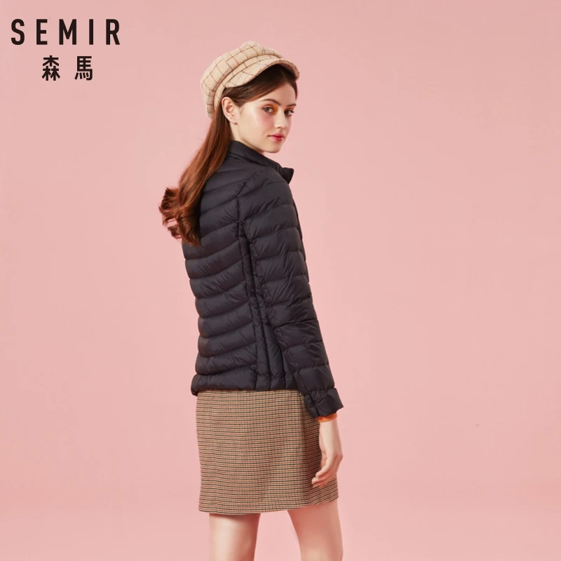 SEMIR 2018 Winter Jacket Women Cotton Short Jackets New Down Padded Hooded Warm Parkas Autumn Slim Coat Female Casual Tops
