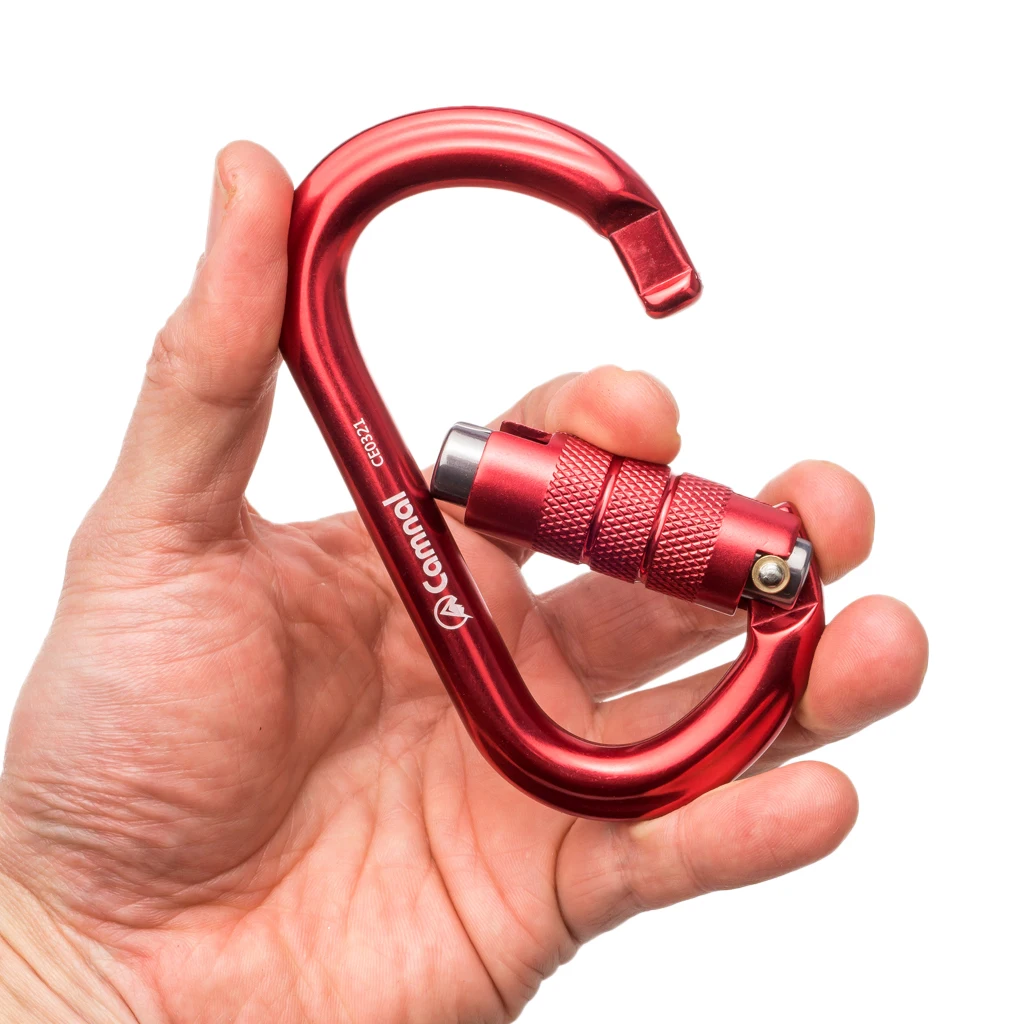 Perfeclan Rock Screw Gate Auto Locking Carabiner Climbing Safety D Type Hook Aluminum Auto Lock Screwgate D Carabiner