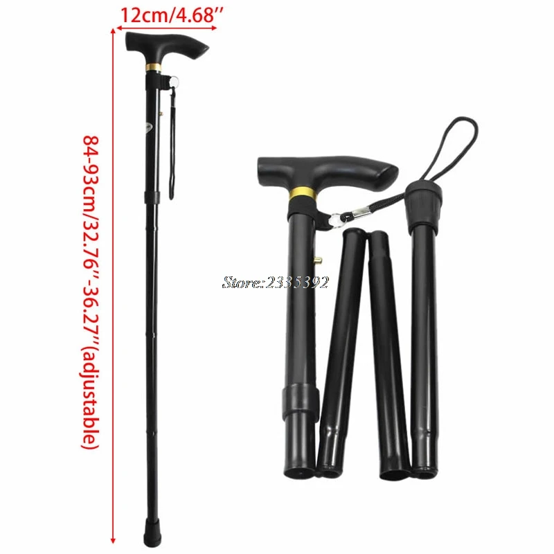 Bastón plegable para caminar senderismo sendero ultraligero 4 secciones caña ajustable # A