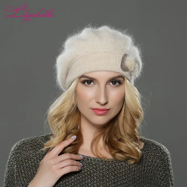 angora beret hat