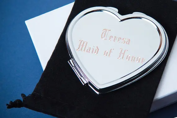 

Personalized compact mirrors bridesmaid gift free custom engraving bridal shower custom made engravings compact mirrors