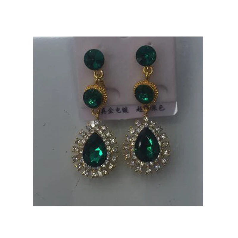 green crystal gold plated green crystal