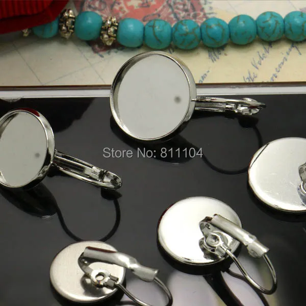 

Blank Stainless Steel Clip Earrings Base with Round Circle Bezel tray Glass Cabochon Ear Clip Hook Earrings Settings Findings