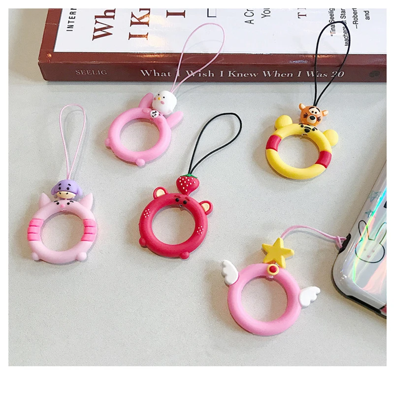 

Universal Soft Silicone Kawaii Mobile Phone Straps Ring Pendant Rope For Smartphone Phone Straps Accessories For iphone Xiaomi