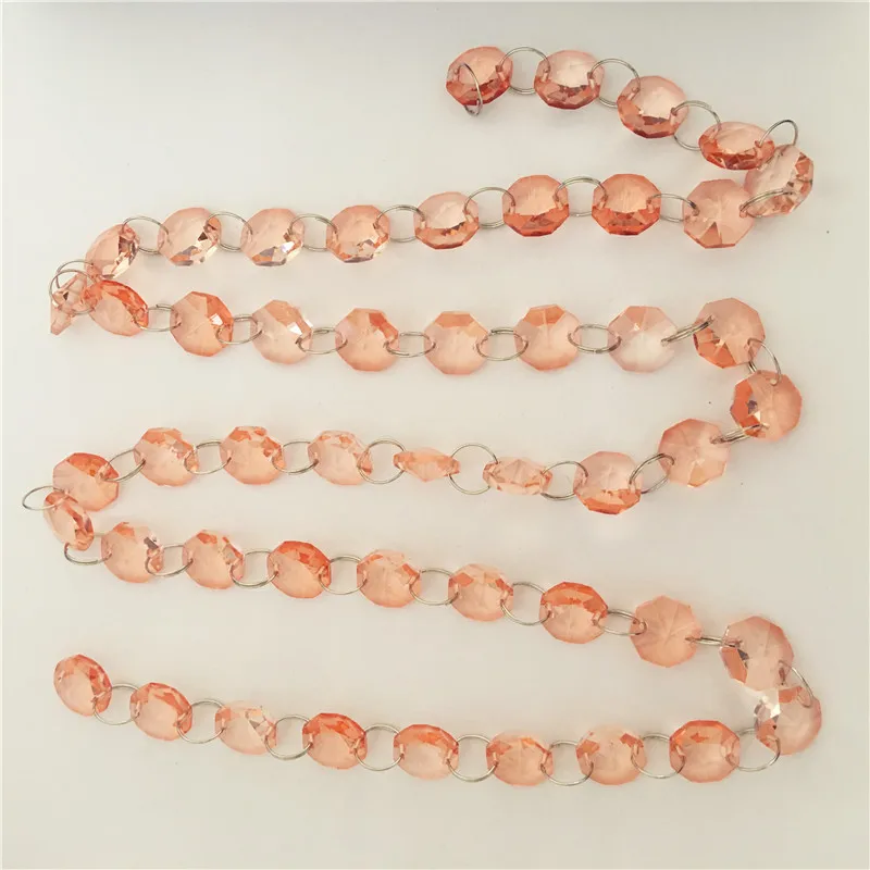 Water Red Crystal Octagon Beads Chain PendatnsHigh Quality 14mm 100 Meters For Room DIY Decor Free Shipping | Освещение