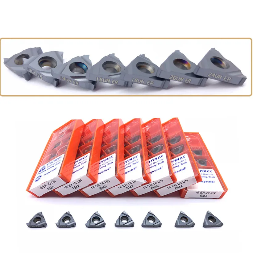 

Carmex 10pcs 16IR 8UN 10UN 12UN 14UN 16UN 18UN 20UN 24UN BMA External Thread Turning Tools Carbide insert Lathe cutter Tool