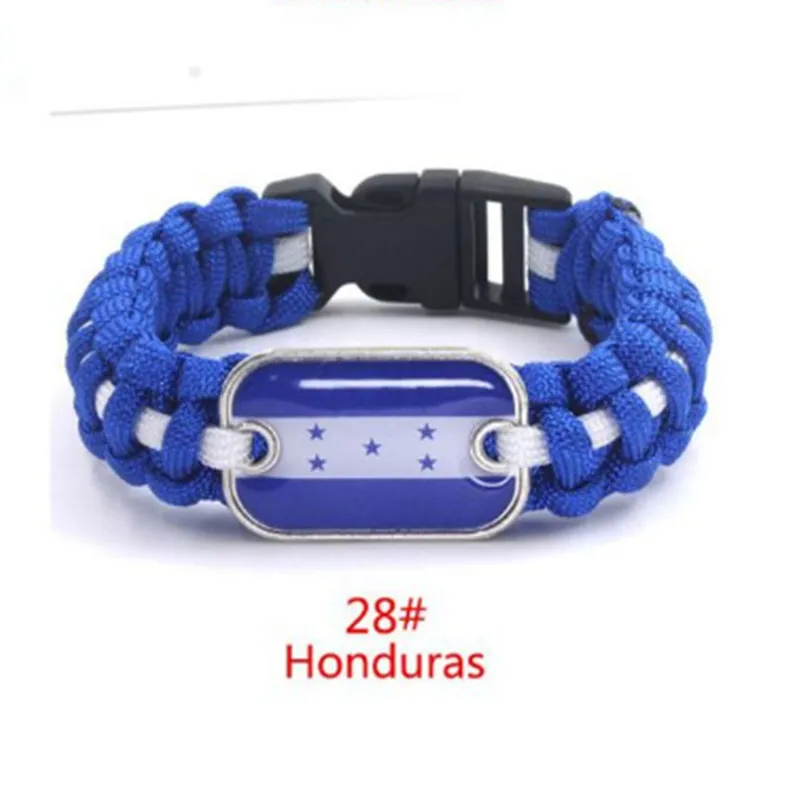 

Honduras Flag Paracord Survival Bracelets & Bangles Friendship Gift For Man Womens Girls 10pcs/lot