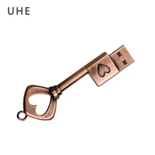 USB флеш-накопитель 64 ГБ, 32 ГБ, 16 ГБ, 8 ГБ, 4 Гб, карта памяти, металлический флеш-накопитель, сердечный ключ, u-диск, креативный подарок, usb флешка, флешка