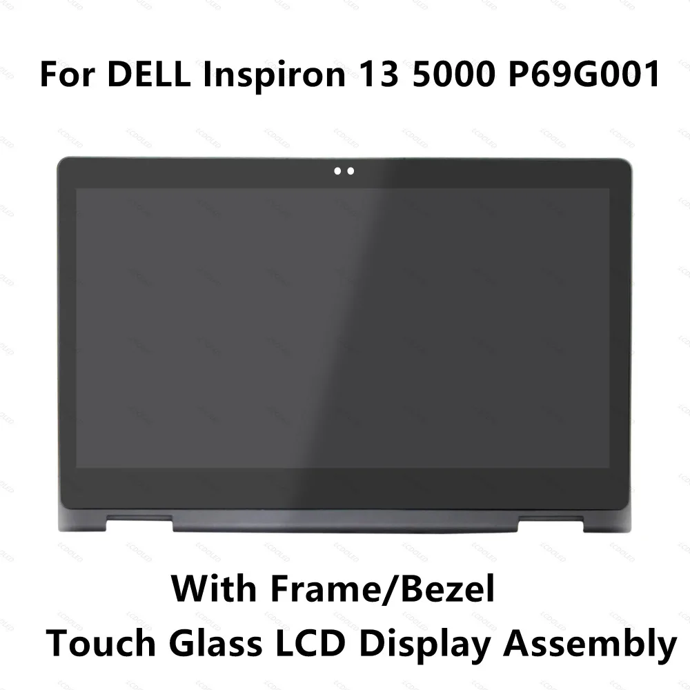 

13.3'' LCD Display Panel Touch Glass Digitizer Screen Assembly Bezel For DELL Inspiron 13 5000 P69G P69G001 Full HD B133HAB01.0
